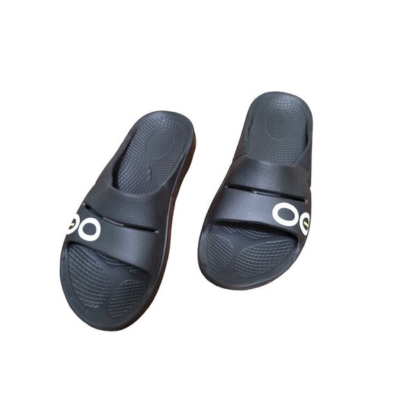 Oofos OOahh Recovery Slides Unisex Size 7W 5M Black Comfy Sandals - Picture 1 of 9